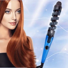 Plancha Rizadora En Espiral, Automatico, Conveniente Para Prevenir Quemaduras Y Daños En El Cabello, Para Crear Un Peinado Con Rizos Internos Y Ondas barberia - Azul - Ver 1