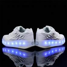 Summer Led Light Sport Shoes With Two Small Wheels For Teenagers, Couples, Breathable, Low-Cut, Outdoor Roller Skates, Men's And Women's Shoes