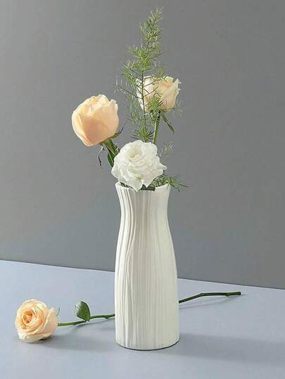 1pc Wit Polypropylene Material Flower Vase, Home Artificial Flowers, Tafel ation, Living Room Display, Shock Resistant, Long Lasting,Home ,Flower Vase,Centerpiece,Table Birthday Graduation Glass Vase view 2