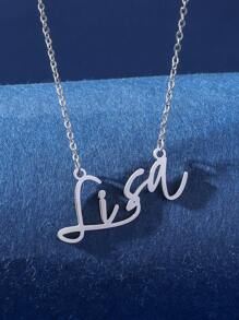 1 Pc Personalized Stainless Steel Girl's Name Pendant Necklace (Only Supports English Letters Necklace) - Silver - View 17