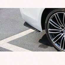 1套汽車前後桿唇分流器分離器刮傷保護碳纖維進氣道側裙擴展裝置 黑色通用款 - 黑色 - 查看 6