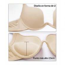 2pk Brasieres Bra Push Up Escote Profundo Convertible - Negro - Ver 7