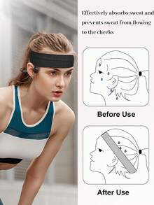 1條黑、白、灰色性別通用運動頭帶,適用於跑步、瑜珈、鍛煉和健身 - 彩色 - 查看 4