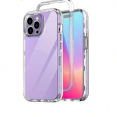 Capa De Telefone Transparente De Corpo Inteiro, Capa De Telefone Com Buffer Resistente 3 Em 1, Anti-riscos E À Prova De Choque