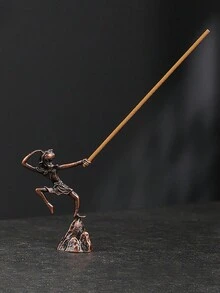 1pc Sun Wukong Incense Stick Holder Creative Monkey King Aromatherapy Decoration Rack, Antique Bronze, Suitable For Yoga/Meditation/Spa Decoration Accessories - Sun Wukong Aromatherapy Stand - View 6