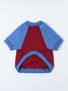 1 Piece Polyester Spider Pattern Red And Blue Color Matching Casual Pet Sweatshirt For Cats And Dogs Suitable For Indoor And Outdoor Use