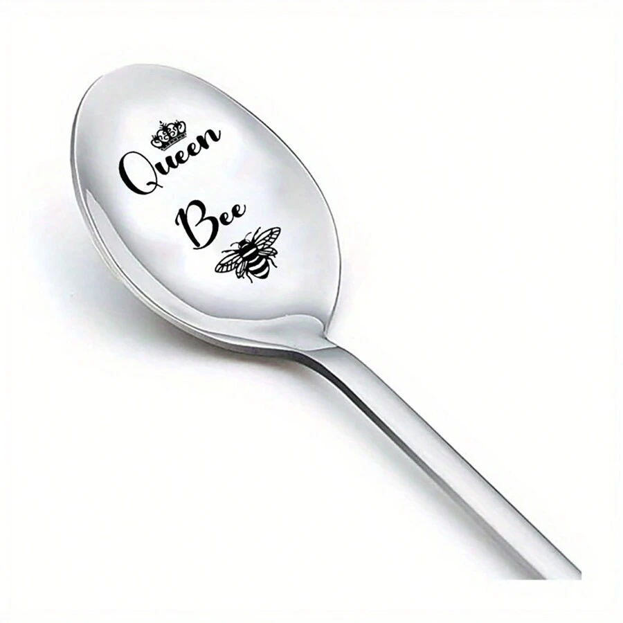 我喜歡用匙羹舀你的咖啡、茶、麥片、冰淇淋,雕刻不銹鋼匙羹-送他/她雕刻禮物、假日禮物 - 彩色 - 查看 1