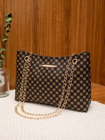 Fashionable Printed Polka Dot Handbag Simple Women's Chain Shoulder Crossbody Bag