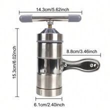 1Pc Making Spaghetti Multifunctional Press Pasta Machine Fruits Juicer Stainless Steel With 5 Pressing Moulds Manual Noodle Maker - Silver - View 3