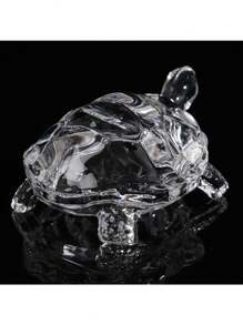 1 件玻璃烏龜雕像,微型烏龜雕像,幸運風水裝飾品,適合家庭辦公桌裝飾配件婚禮、家居裝飾、母親節禮物、聖誕禮物 - 白色 - 查看 4