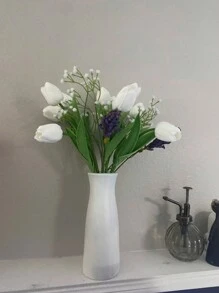 1 件創意形狀塑膠花瓶/家用花盆 - 白色 - 查看 9