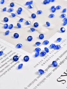 500個/1000個方鑽水晶壓克力寶石婚禮桌面散粉石婚禮裝飾,新娘派對假面舞會花瓶填充物,桌面撒瑪瑙,6mm / 10mm - 藍色 - 查看 3