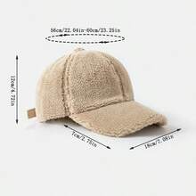 1pc Women's Faux Fur Baseball Cap, Fashionable Versatile Solid Color Fluffy Snapback Hat, Thick & Warm
