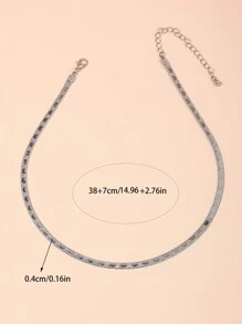 1 件金屬法式風格利基字母和心形細節蛇紋石鍊女式時尚通勤吊墜項鍊,批發 - 金色 - 查看 6