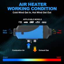 2KW 12V&24V Air  Heater Remote LCD Monitor Night Parking Hot For Car Truck Van RV - Blue - View 3
