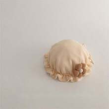 1入兒童純色可愛漏勺帽，適用於秋冬季的嬰兒帽，適用於女孩，可日常配戴，可調節 - 杏色 - 查看 1