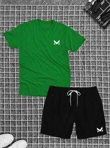 Men Two-Piece Outfits - 青檸色 - 查看 1