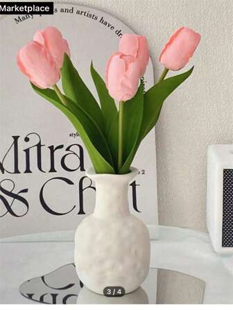 家居裝飾冬瓜形插花塑膠花瓶 1 件