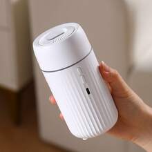 1pc White Car Aromatherapy Essential Oil Diffuser & Usb Humidifier With Colorful Led Light & Auto Shut Off For Car, Home, Travel, Bedroom, Office - White - View 7