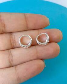 Hoop Earrings - 銀色 - 查看 4