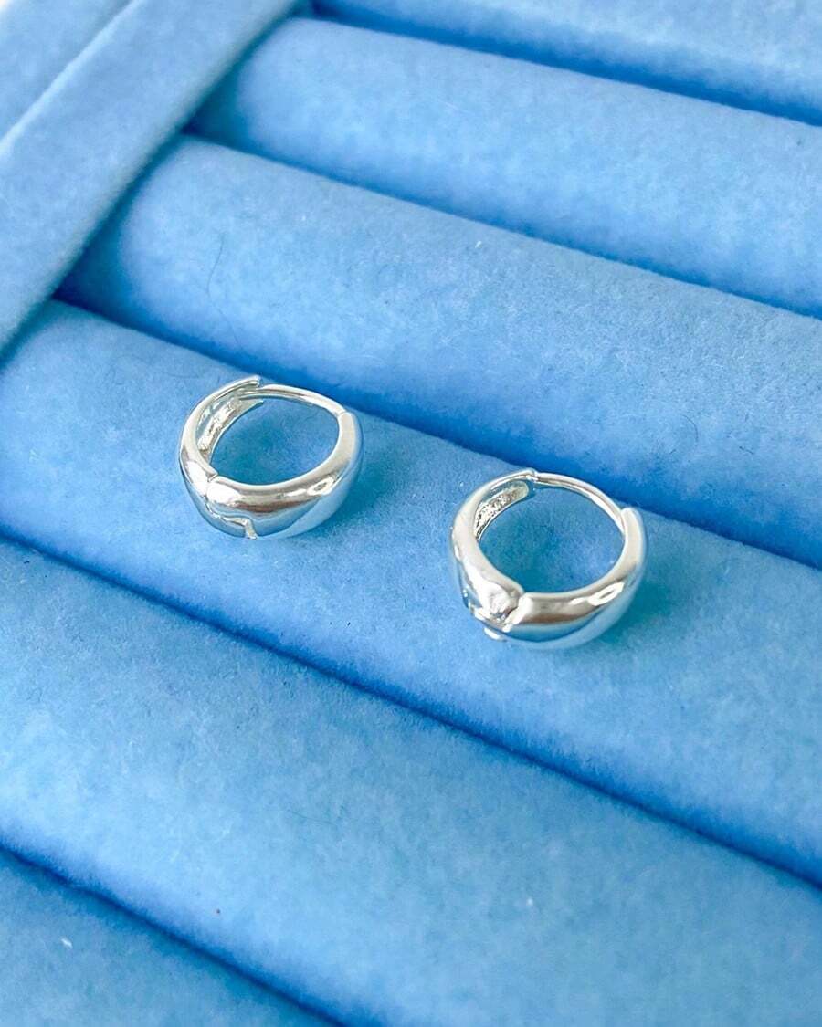 Hoop Earrings - 銀色 - 查看 1