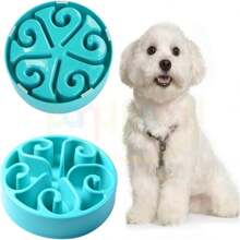 慢速寵物碗,緩慢餵食犬貓,防膨脹拼圖碗樂趣餵食器,防滑設計 - 藍色 - 查看 1