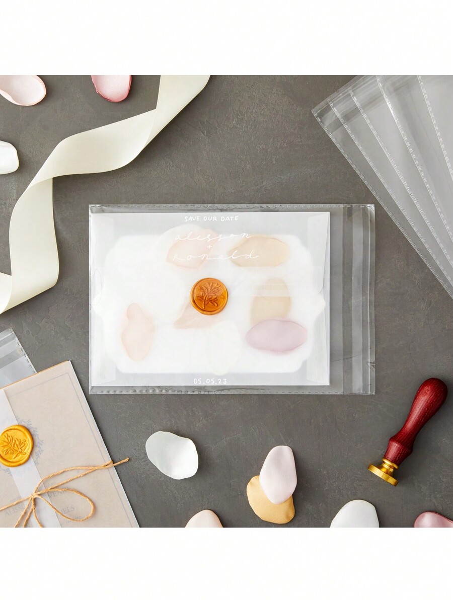 300 Pack Clear Greeting Card Sleeves, Transparent Envelopes For 5x7