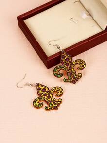 1 對女式狂歡節三色豹紋耳環 - 豹紋耳墜 - 查看 5