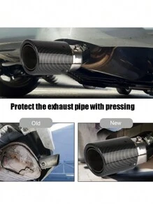 1入pc Led火焰發光汽車排氣管消音器 尾管63-65mm進口帶紅光/藍光消音器汽車涡轮聲浪口哨排氣消音器