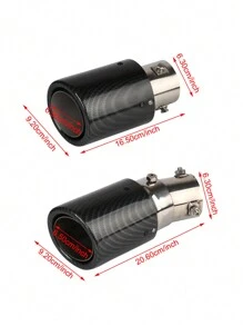 1入pc Led火焰發光汽車排氣管消音器 尾管63-65mm進口帶紅光/藍光消音器汽車涡轮聲浪口哨排氣消音器