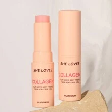 SHE LOVES Hidratante Facial Multifunción Con Colágeno | Bálsamo Hidratante Para Labios, Crema Para Ojos Y Cuello, Base Para Maquillaje Y Bálsamo Hidratante Para La Piel | Barra De Hidratante Facial Diario