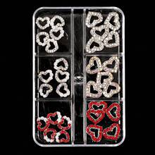 30入組3d心型美甲裝飾,金色和銀色指甲裝飾心型美甲配件,水鑽指甲裝飾,適用於女性,女孩,情人節美甲圖案設計,diy工藝珠寶 - 彩色 - 查看 9