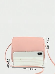 Crossbody Shell Bag With Plain Butterfly Embellished Hardware - Pink - View 2