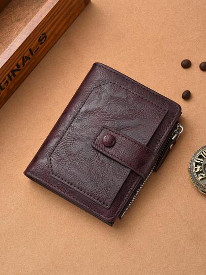 SHABILI Men's Bestselling Card Holder Wallet Business Classic Short Bifold Multi-Card Slots Wallet Minimalist Card Case For Men Money Wallet Mini Wallet Purse Wallet Men Wallet Leather Small Wallet Travel Essential Badge Holder Id Card Holder Id Holder