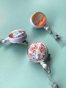 1 件可扩展油画风格身份证/卡夹收纳袋，休闲设计，单个/随机发货