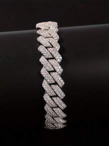 CVNANA 1pc Fashion Hip Hop Men's Chain Bracelet With Flip Clasp, Wristband