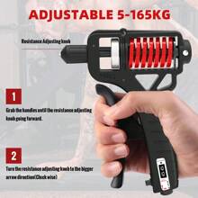 Grip Strength Trainer, Hand Grip Strengthener, 5-165Kgs Forearm Strengthener, Hand Squeezer Adjustable Resistance, Hand Grip Strengthener For Muscle Building - Black Red - View 7