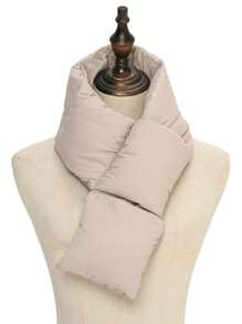 1pc Winter Warm Scarf With Pocket For Men & Women, Solid Color, Windproof & Thermal - Multicolor - View 1