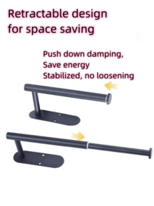 衛生紙架浴室廚房衛生間壁掛支架,sus304不銹鋼,可用3m膠安裝固定,可鑽孔,1件 - 霧面黑 - 查看 3