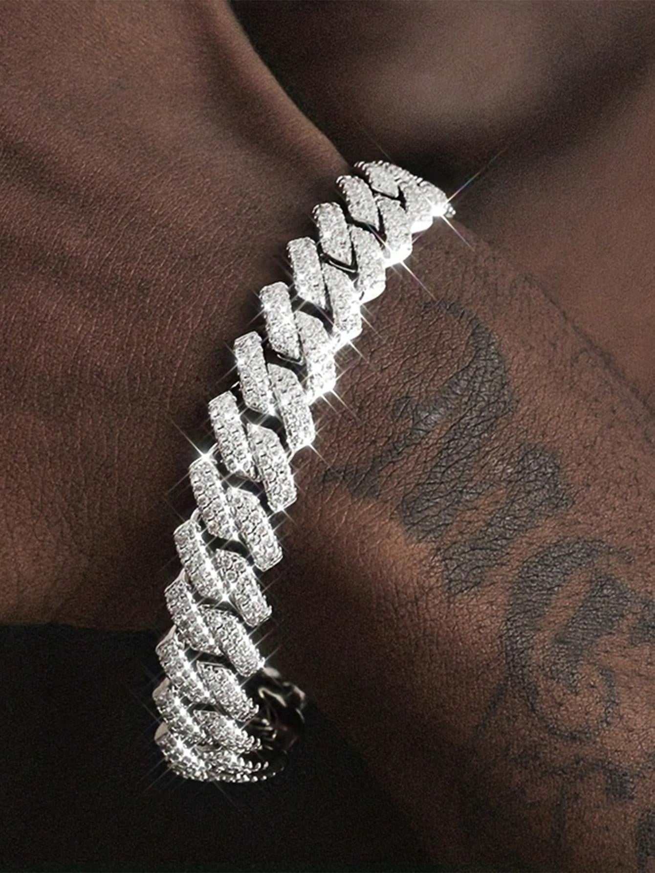 CVNANA 1pc Fashion Hip Hop Men's Chain Bracelet Flip Box Buckle Trend