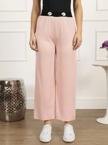 Women Pants - 粉色 - 查看 2