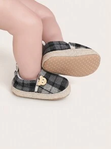 婴儿鞋软底防滑男童女童休闲鞋，春秋款，0-6/6-12个月 - 黑色 - 查看 3
