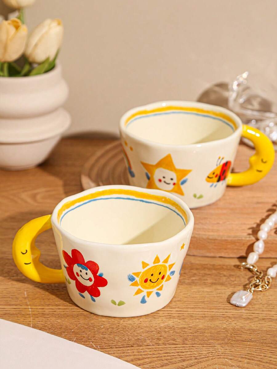 1 件創意陶瓷茶杯、咖啡杯 - 彩色 - 查看 1