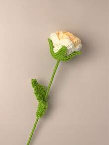 1朵手工編織漸變玫瑰花,鉤織不凋花,情人節禮物 - 彩色 - 查看 6