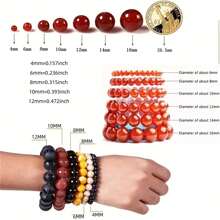 100Pcs (6/8/10mm)Natural Crystal Beads Stone Gemstone Round Loose Energy Healing Beads With Free Crystal Stretch Cord For Jewelry Making - Beads - View 2