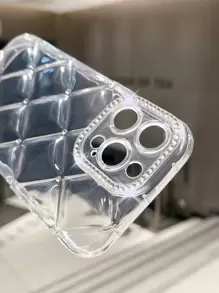 Funda para móvil con diseño de diamante de imitación guateado - transparente - Ver 6