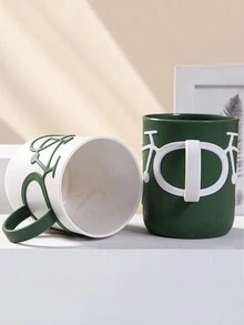1 Piece Of Creative Simple Mouthwash Cup, Couple Bicycle Handle Toothbrushing Cup, Student Dormitory Simple Toothbrushing Cup 400 Liters - White - View 4