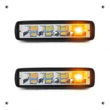 Pair Of 24 Hiper Led Headlights White Amber Strobe Bar - 白黃色 - 查看 7