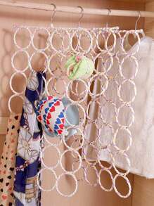 1個節省空間的掛衣架,配有28個彩色紙管衣架,非常適合圍巾、領帶和絲巾的收納和家居整理(隨機彩虹顏色) - 彩色 - 查看 4