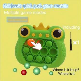 Juguete Antiestrés De Burbujas Sensorial De Empuje Y Pop Con Forma De Rana De Dibujos Animados, Consola De Juego
